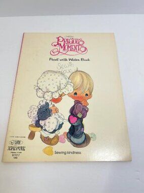 Precious Moments Paint With Water Book - Sewing Kindness 1980  Vintage Unused